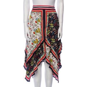 Alice+Olivia Maura Tiered Hankderchief Hem Skirt In Multicolor